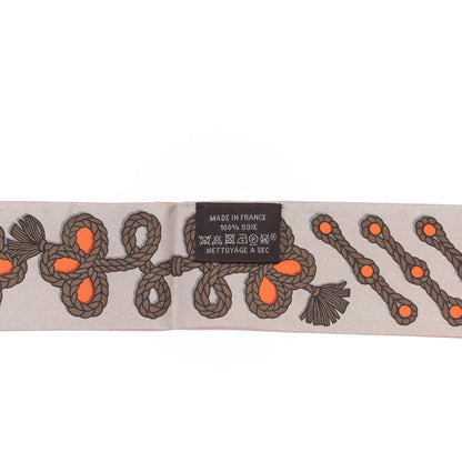 Hermes Silk Galons Et Brandebourg Twilly Orange Mastic Bronze 3 of 4