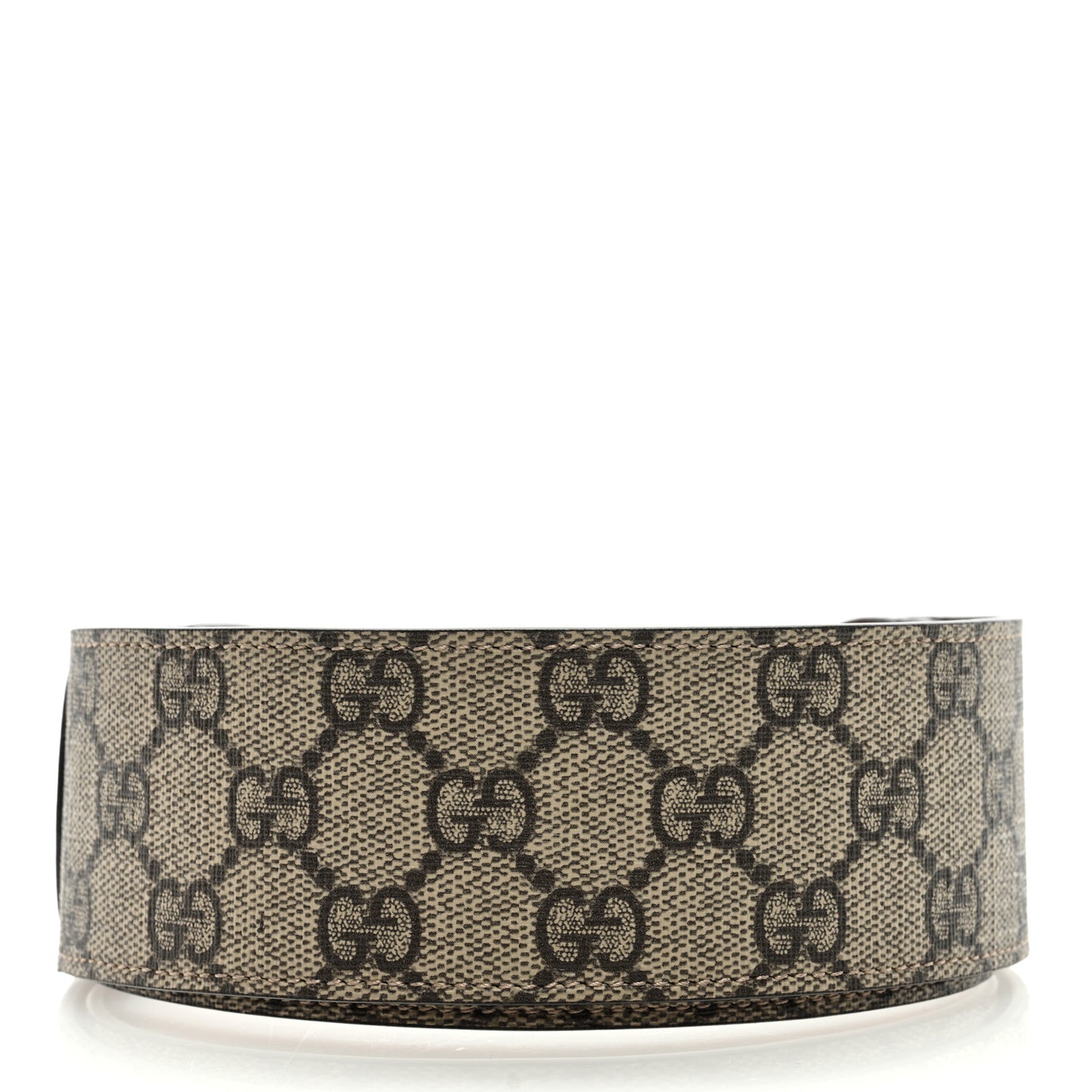 Efesto Leather GG Supreme Monogram Horsebit 50/25mm Belt 90 36 Brown Sugar Beige Ebony