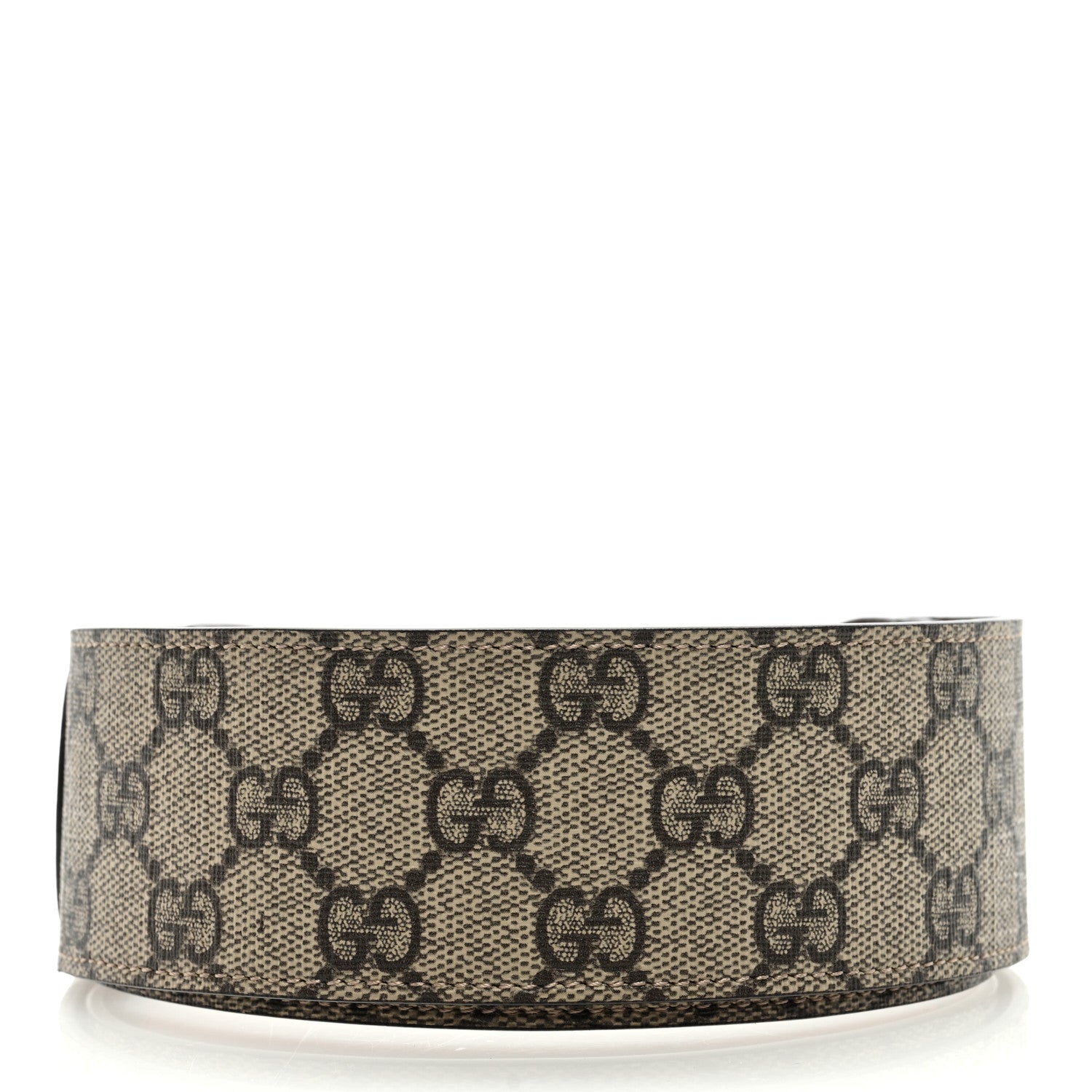 Gucci Efesto Leather GG Supreme Monogram Horsebit 50/25mm Belt 90 36 Brown Sugar Beige Ebony 2 of 4