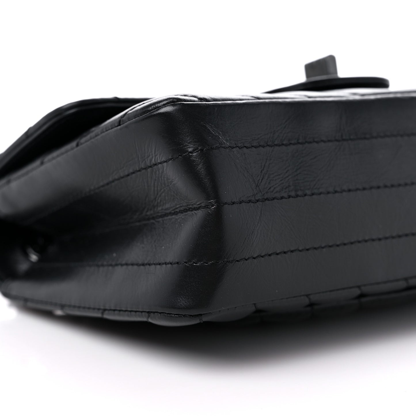 Aged Calfskin Chevron Quilted 2.55 Reissue Mini Flap So Black