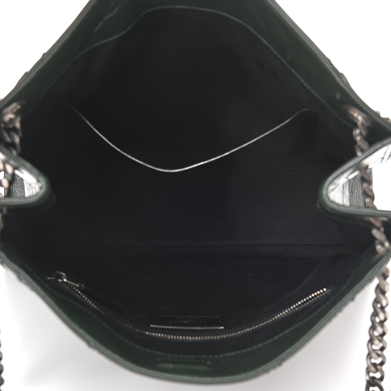 Saint Laurent Crinkled Calfskin Matelasse Monogram Medium Niki Shopper Tote New Vert 5 of 12