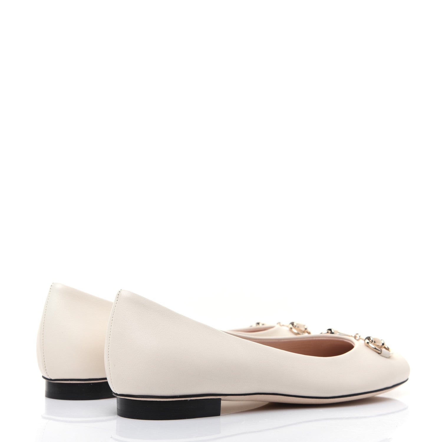 Gucci Calfskin Horsebit Ballerina Flats 38 White 4 of 13