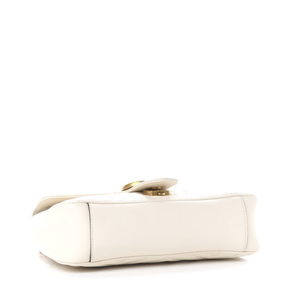 Gucci Calfskin Matelasse Small GG Marmont Shoulder Bag White 3 of 9