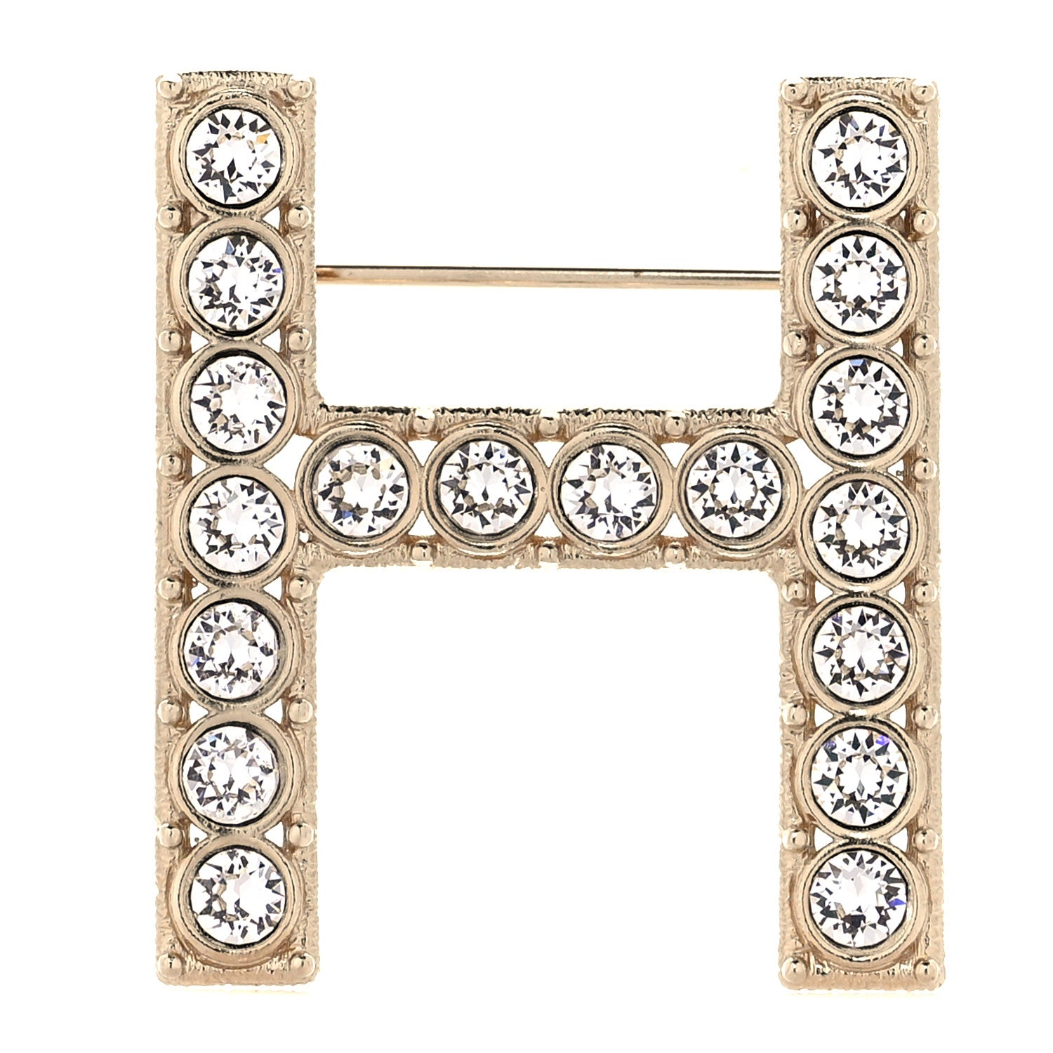 Chanel Crystal Cha-Nel Logo Brooch Set Gold 4 of 9