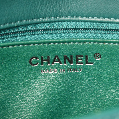 Chanel Lambskin Chevron Quilted Medium Single Flap Green 8 of 10