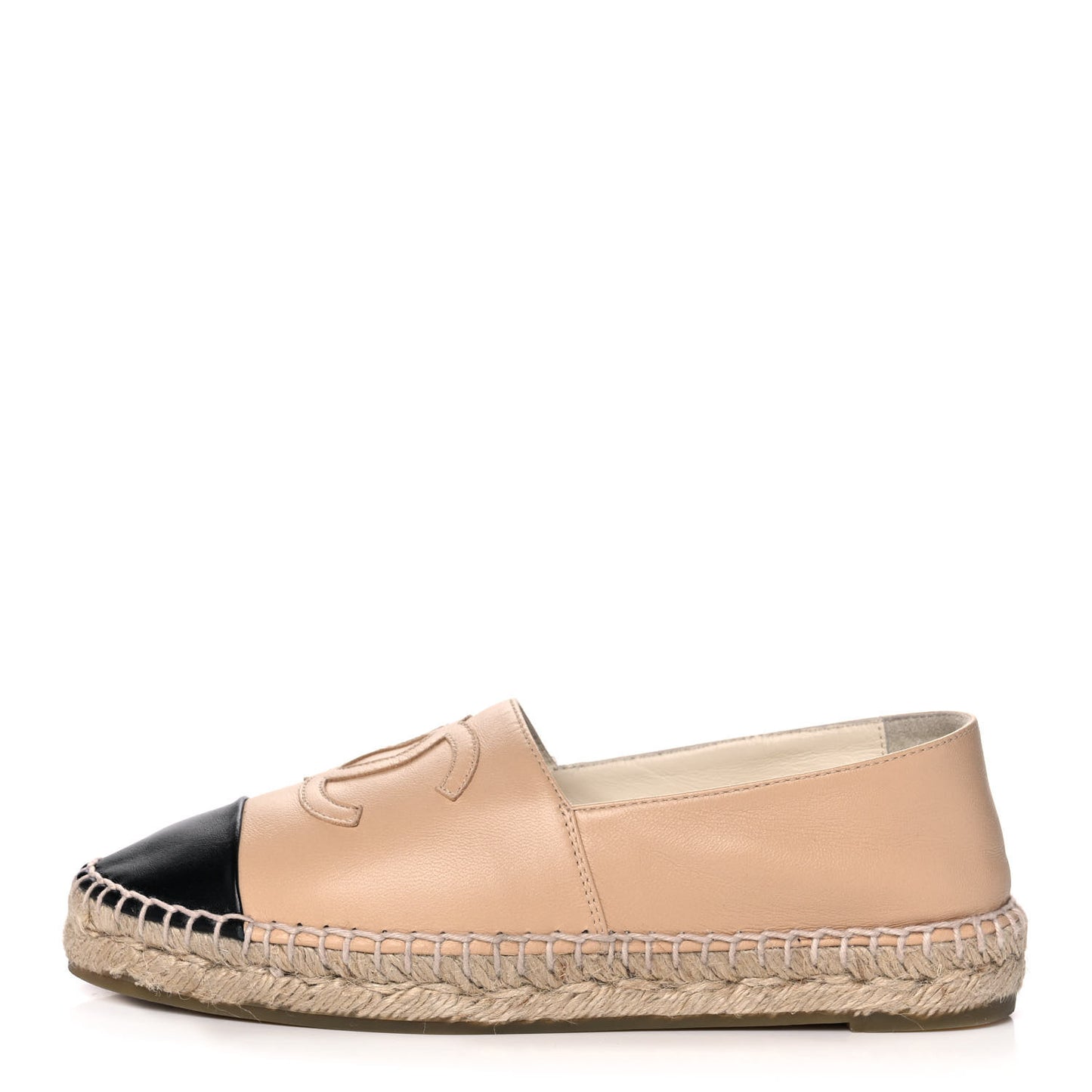 Lambskin CC Espadrilles 36 Beige Black