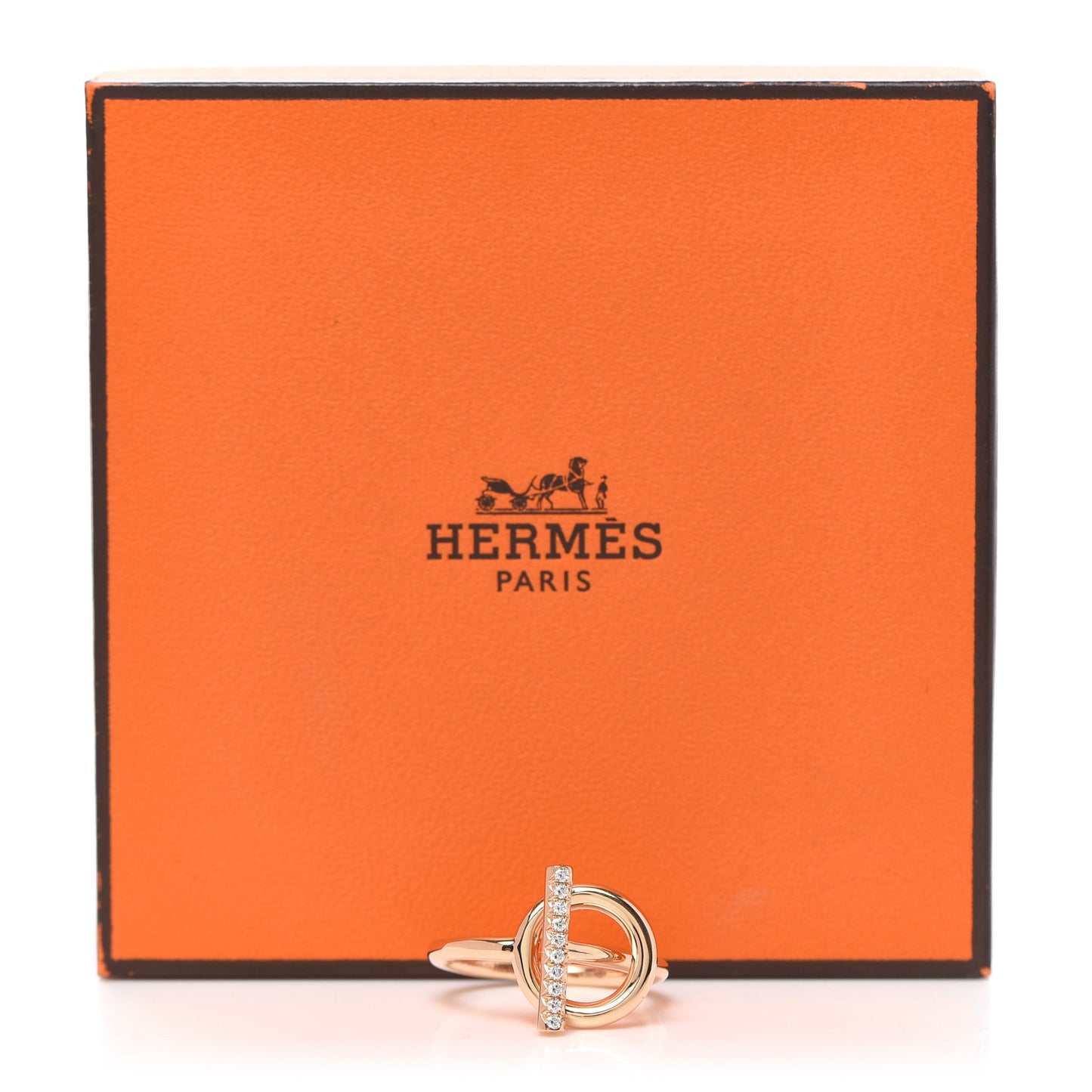18K Rose Gold Diamond PM Echappee Ring 52 6