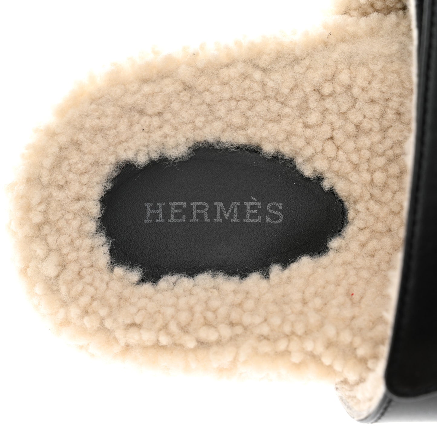 Calfskin Woolskin Womens Chypre Sandals 37.5 Black Ecru