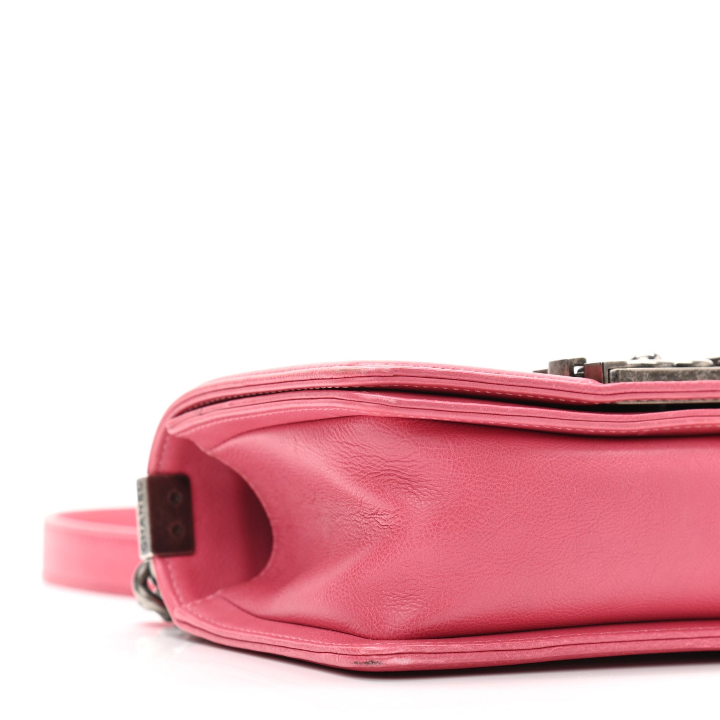 Lambskin Quilted Small Boy Flap Dark Pink