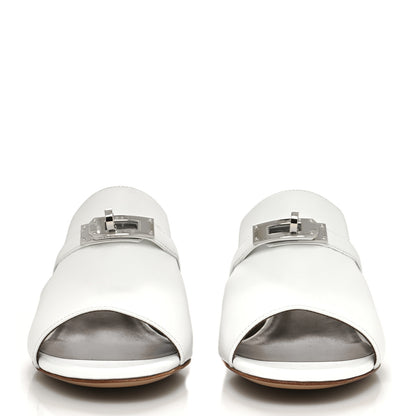 Hermes Goatskin Candy Sandals 37.5 White 2 of 9