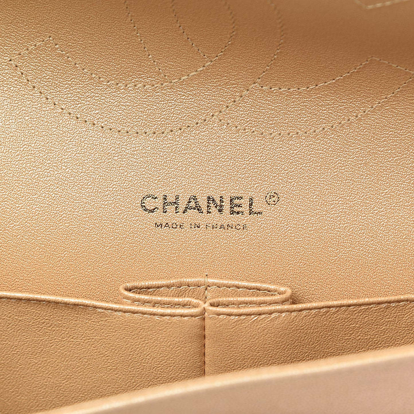 Iridescent Caviar Quilted Jumbo Double Flap Beige