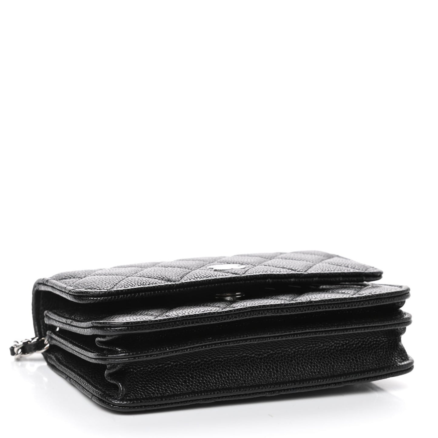 Caviar Quilted Mini Wallet On Chain WOC Black