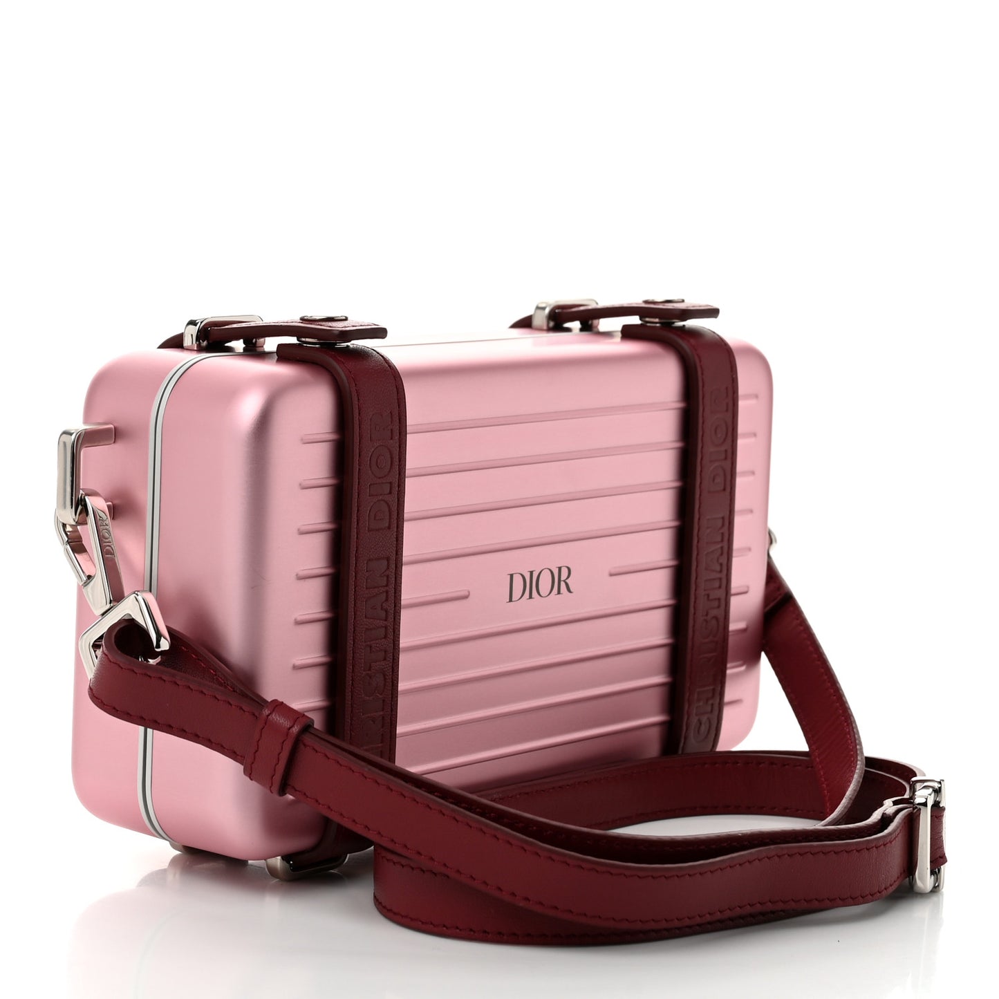 X RIMOWA Aluminum Personal Clutch On Strap Rose