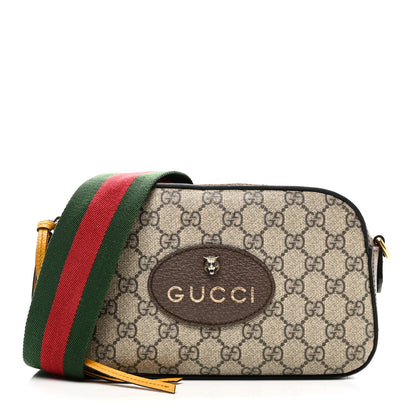 Gucci GG Supreme Monogram Web Neo Vintage Shoulder Bag Beige New Acero Crop 1 of 10