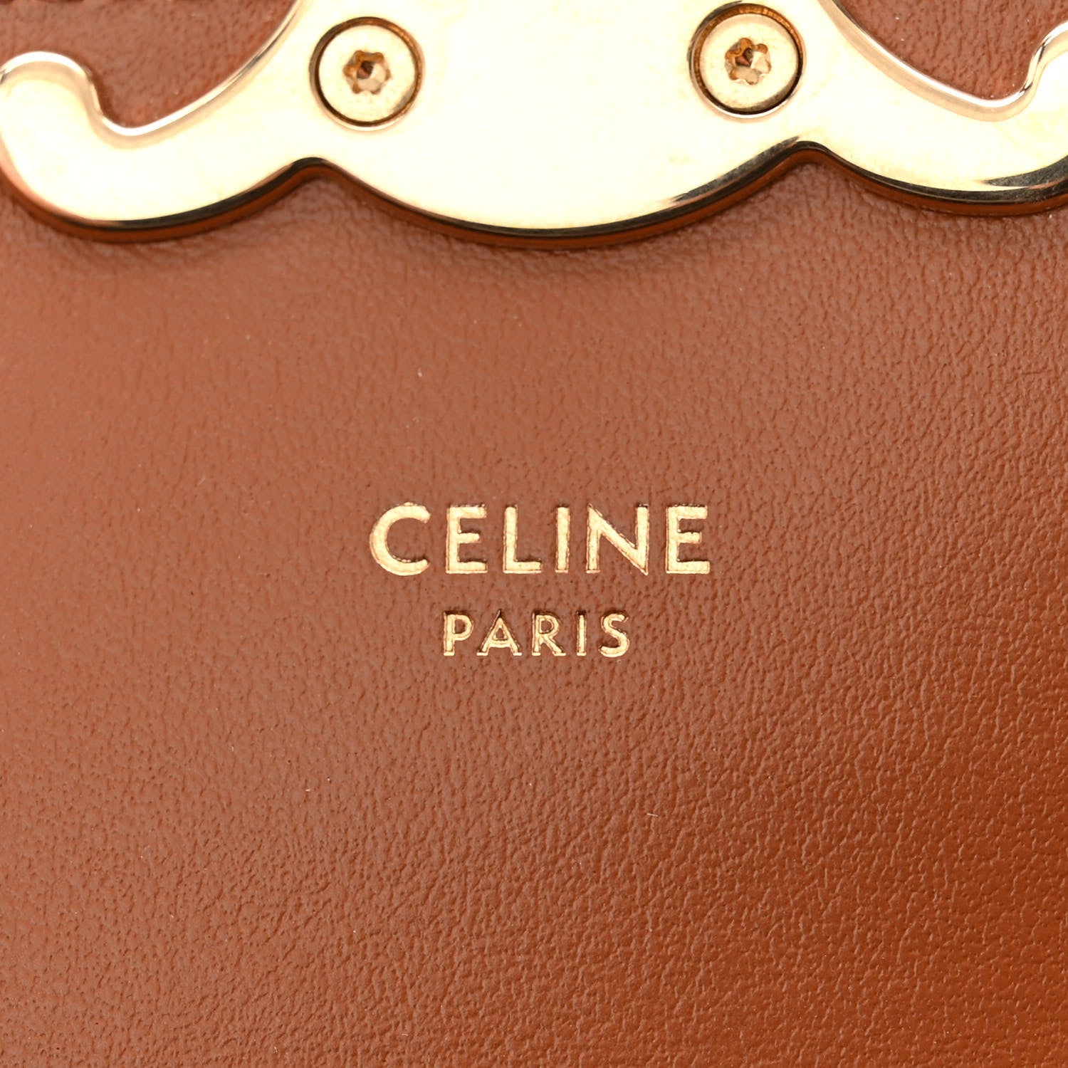 Celine Triomphe Canvas Calfskin Mini Triomphe Tan 6 of 10