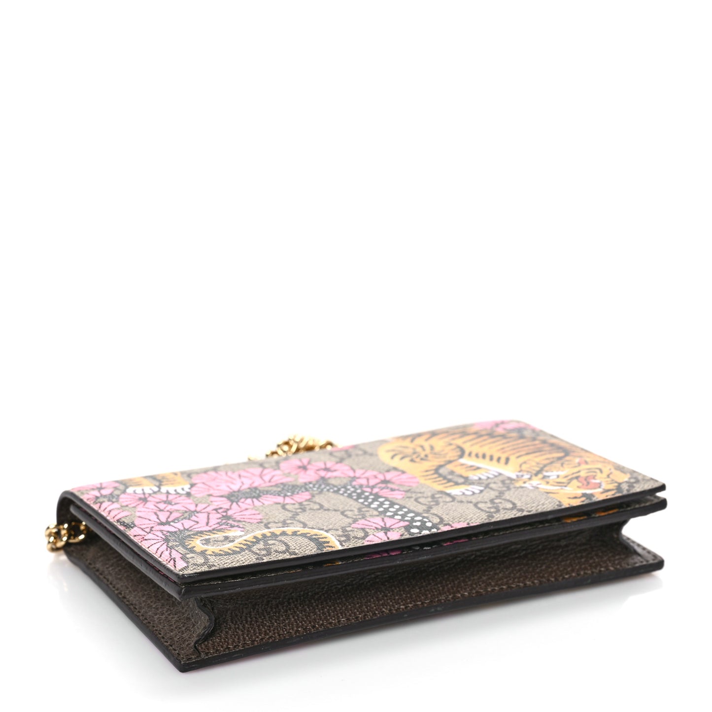 GG Supreme Monogram Bengal Chain Wallet Beige Pink