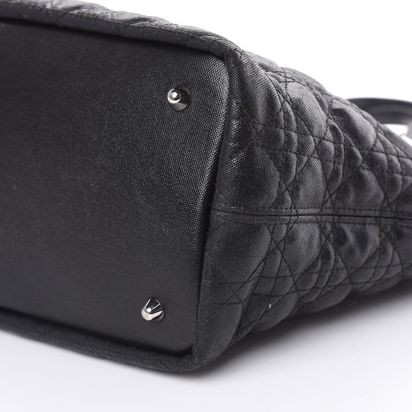 Coated Canvas Cannage Medium Panarea Tote Black