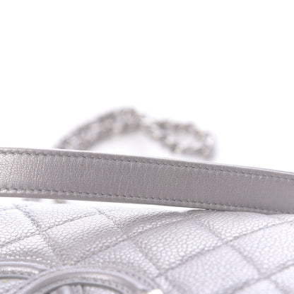 Chanel Metallic Caviar Quilted Small CC Filigree Flap Silver 11 of 13
