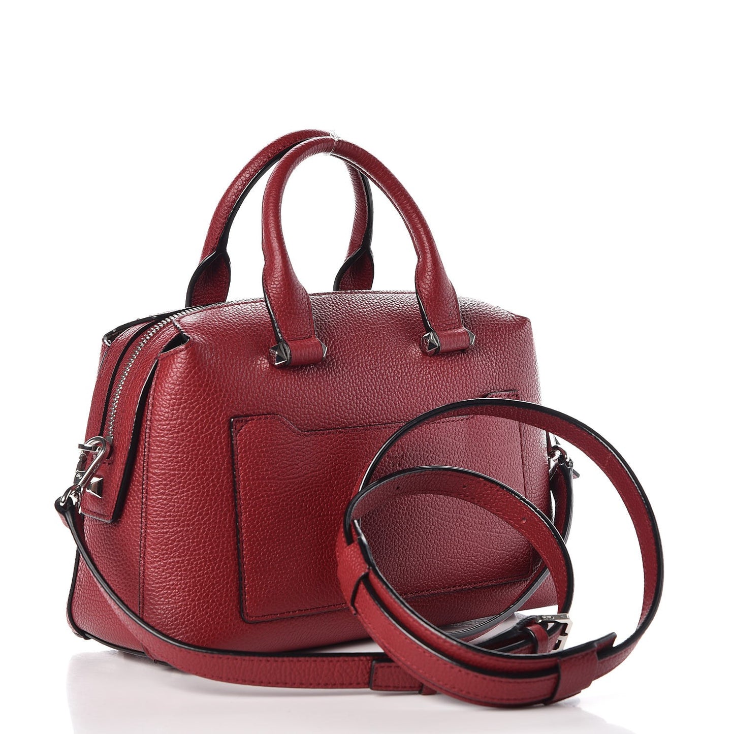 Grained Calfskin Small Ella Boston Burgundy