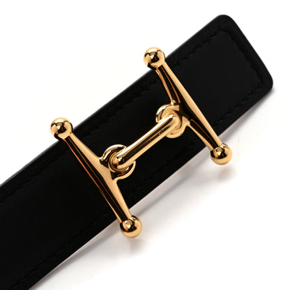 Hermes Epsom Swift 24mm Mors H Belt 100 Black Gold 6 of 6