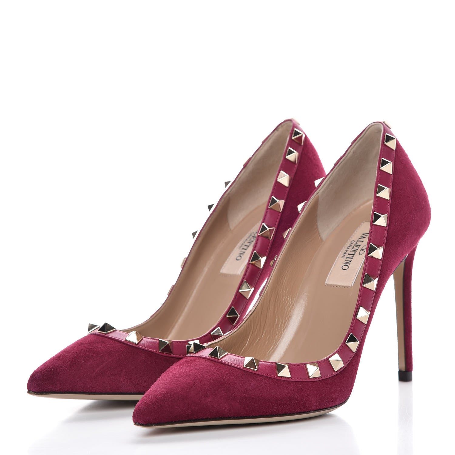 Valentino Garavani Suede Rockstud 85mm Pumps 35 Camelia 3 of 14