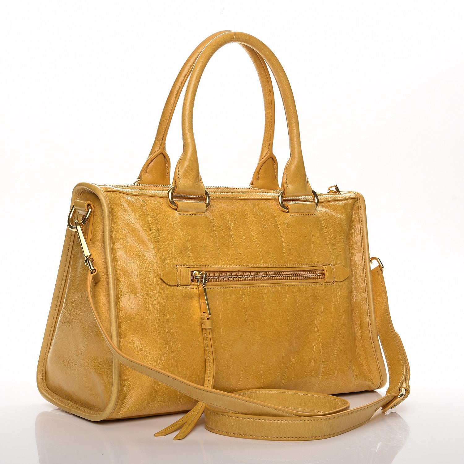 Miu Miu Vitello Shine Zip Tote Mimosa 4 of 8