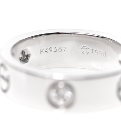 Cartier 18K White Gold 3 Diamond 5.5mm LOVE Ring 50 5.25 4 of 5