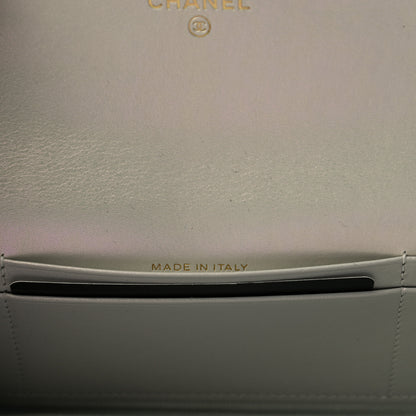 Chanel Iridescent Lambskin Quilted Chanel 19 Flap Wallet Ivory 7 of 8