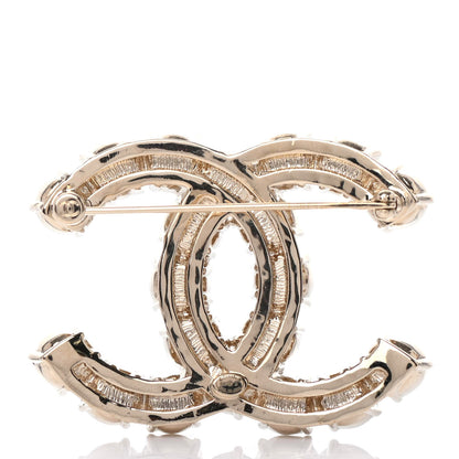 Chanel Crystal Pearl CC Dazzling Domino Brooch Gold 3 of 4