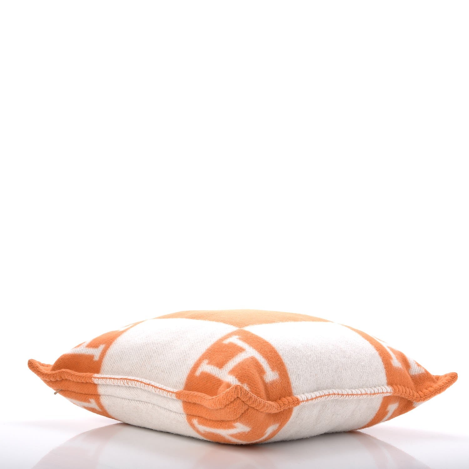 Hermes Wool Cashmere Avalon Pillow PM Ecru Potiron 4 of 7