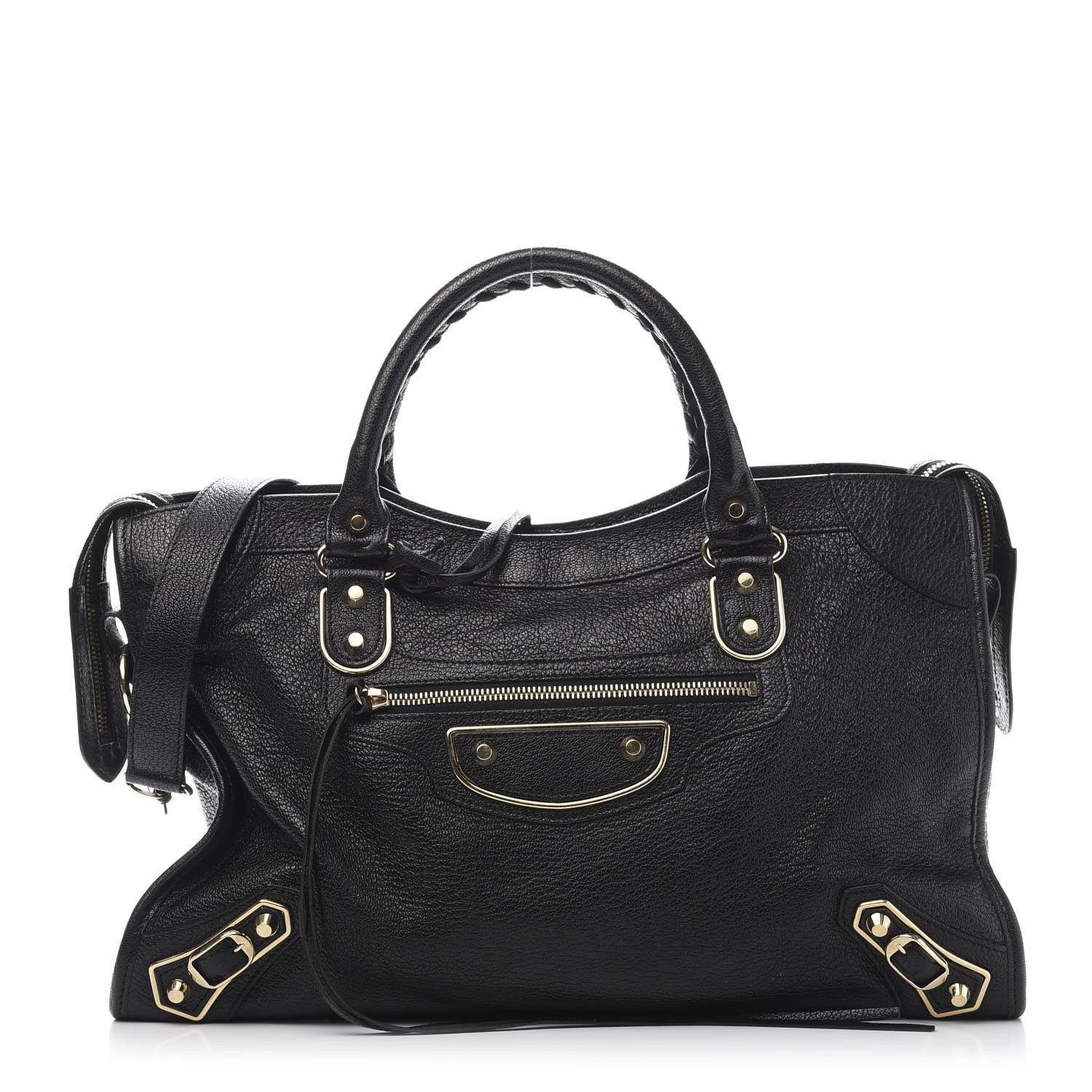 Balenciaga Chevre Gold Metallic Edge Hardware City Black 3 of 12