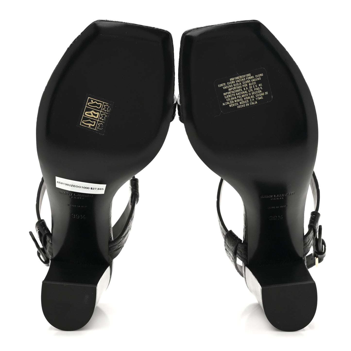 Calfskin Cassandra 75 Sandals 39.5 Black