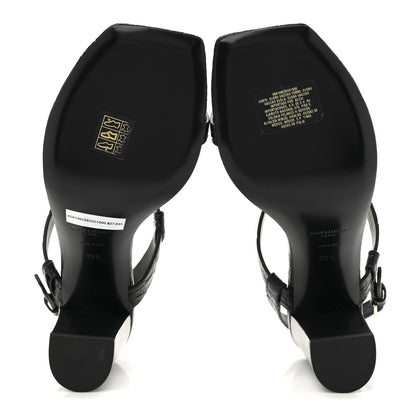Saint Laurent Calfskin Cassandra 75 Sandals 39.5 Black 6 of 10