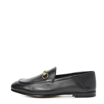 Gucci Lambskin Womens Brixton Horsebit Loafers 37.5 Black 1 of 9