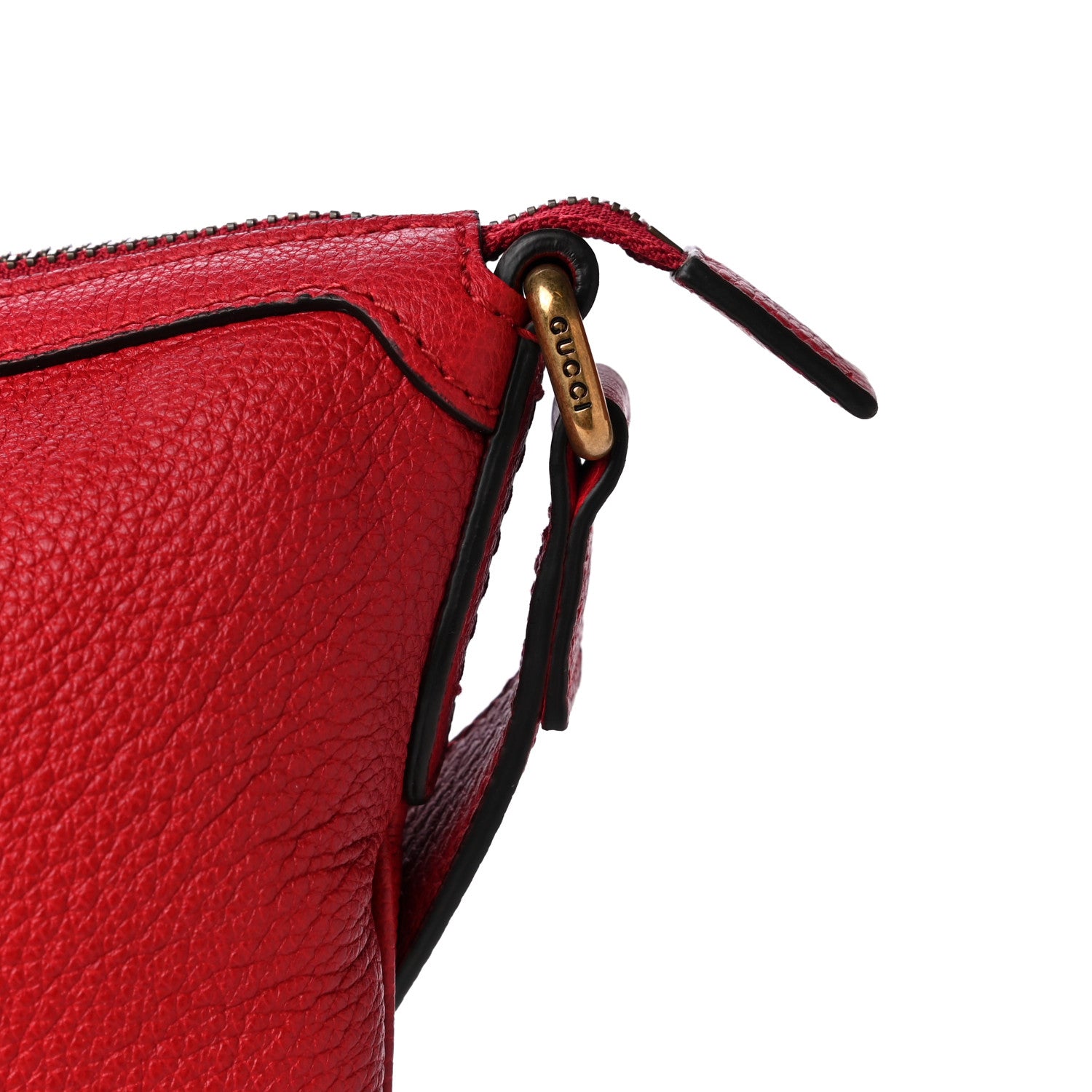 Gucci Grained Calfskin Logo Half Moon Hobo Red 9 of 9