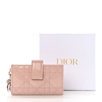Christian Dior Patent Cannage Lady Dior 5-Gusset Card Holder Rose Clair 8 of 8