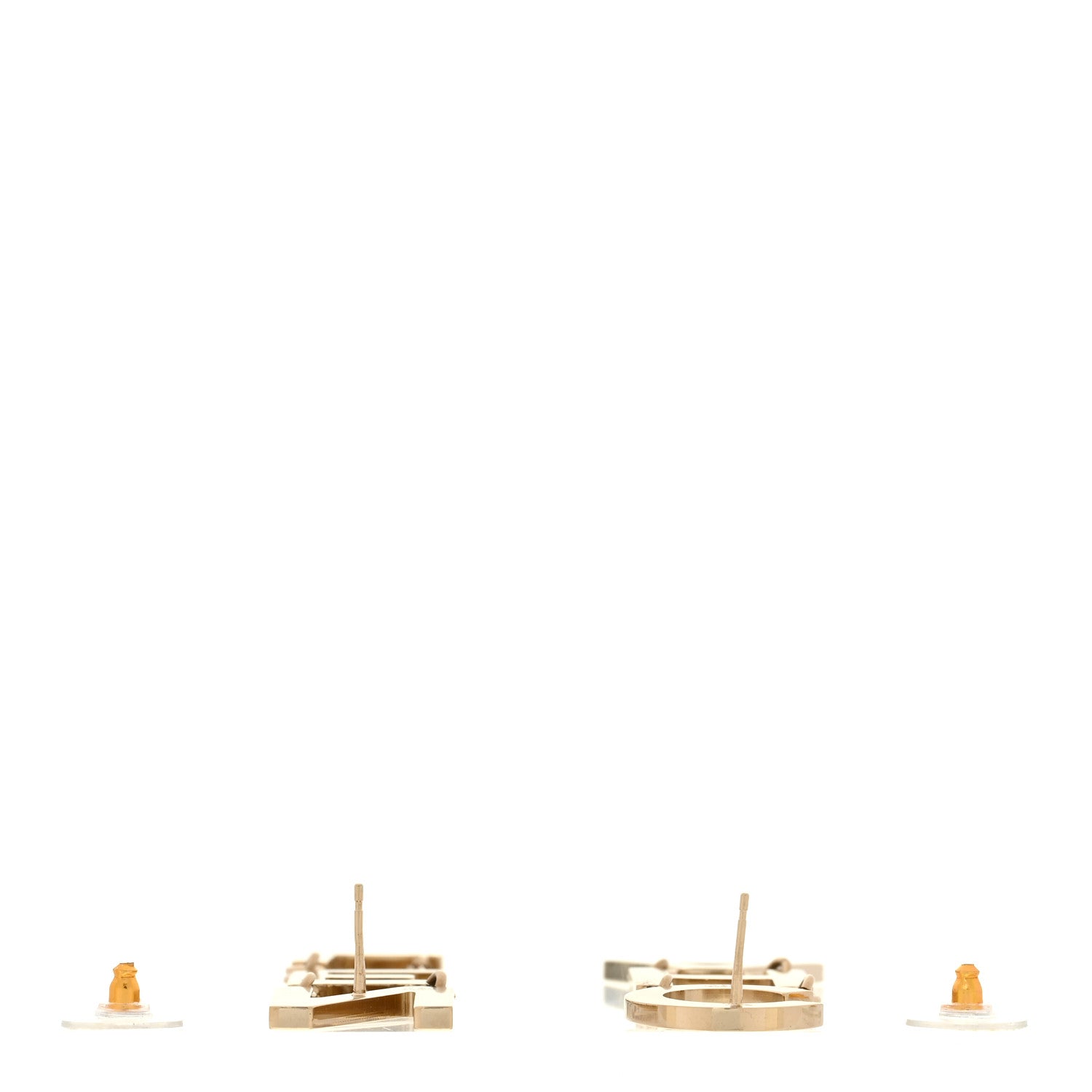 Chanel Metal Cha-Nel Logo Drop Earrings Gold 3 of 5