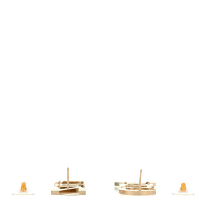 Chanel Metal Cha-Nel Logo Drop Earrings Gold 3 of 5