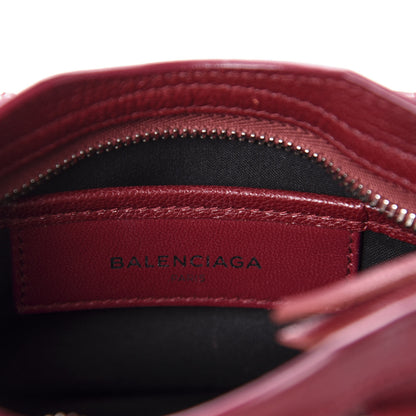 Balenciaga Chevre Silver Metallic Edge Hardware Nano City Rouge Lie De Vin 9 of 11