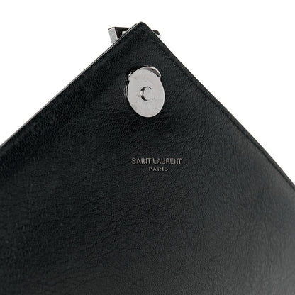 Saint Laurent Sheepskin Matelasse Chevron Monogram Large College Satchel Black 7 of 13