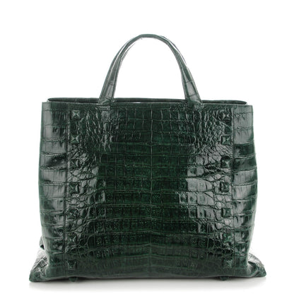 Nancy Gonzalez Crocodile Large Studded Tote Green 1 of 7