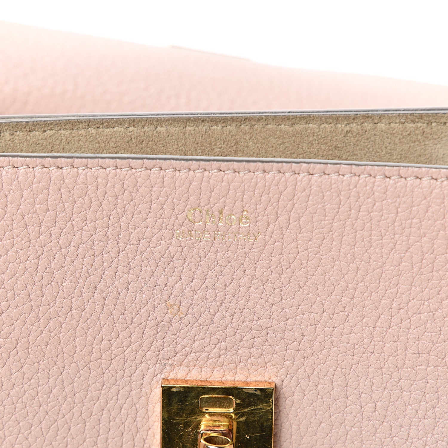 Chloe Grained Lambskin Mini Drew Shoulder Bag Cement Pink 5 of 14