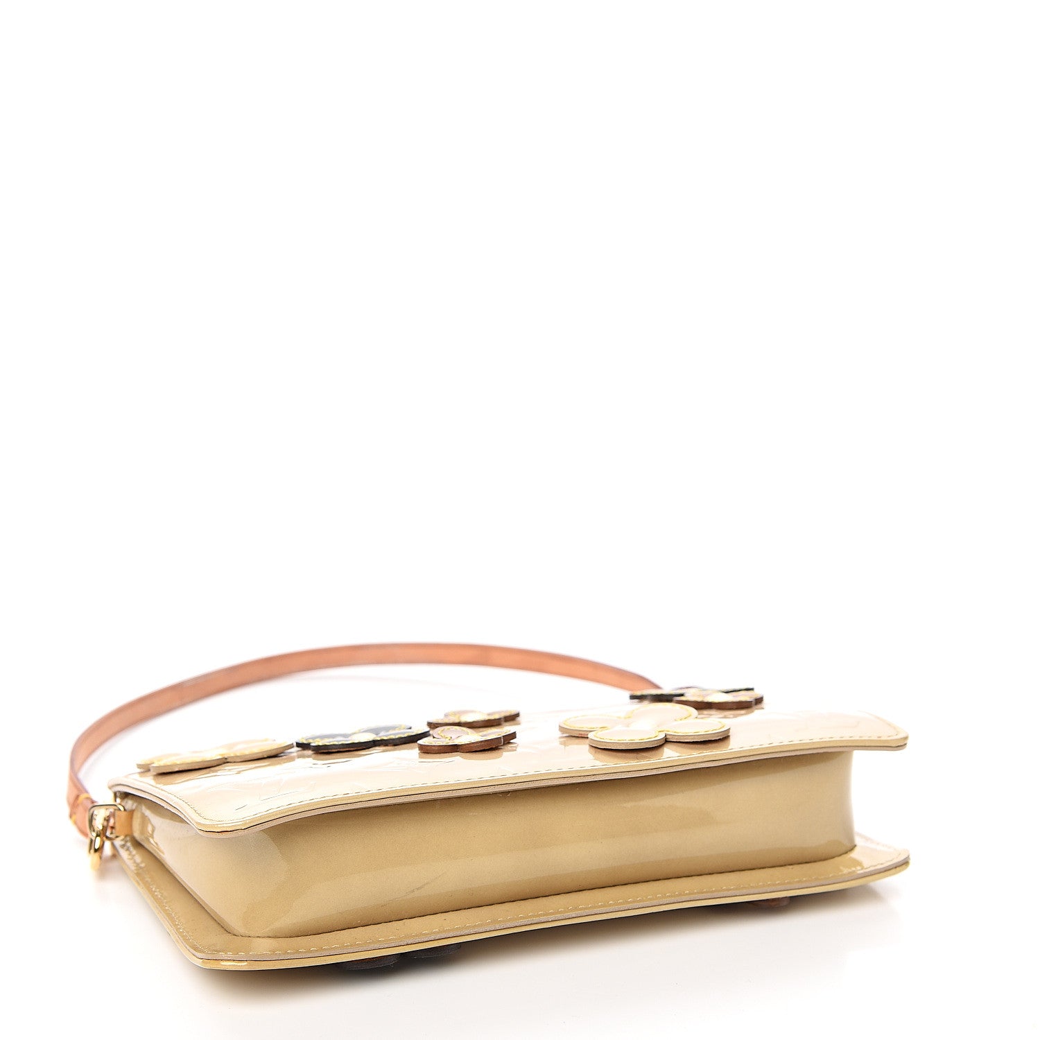 Louis Vuitton Vernis Lexington Fleurs Pochette Beige 3 of 10