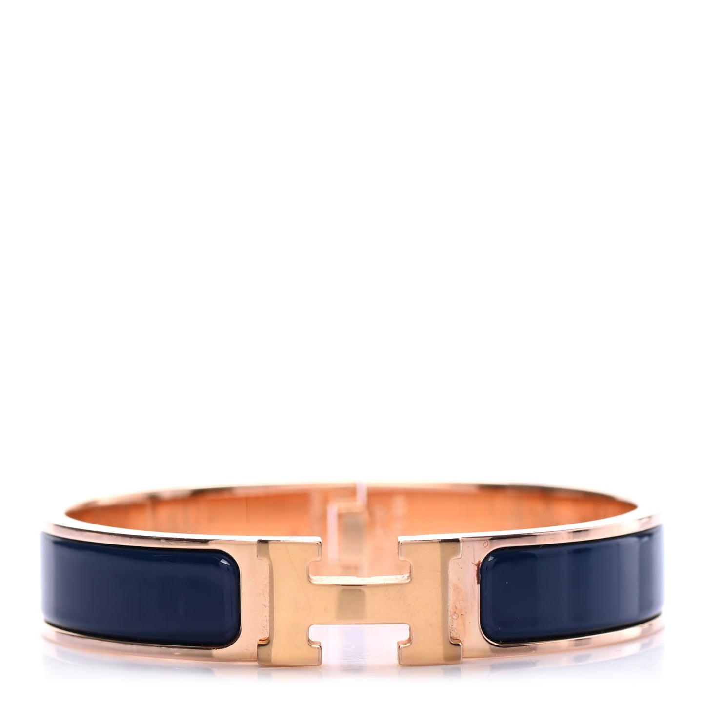 Narrow Enamel Clic Clac H Bracelet PM Bleu Biarritz