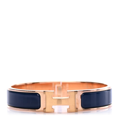 Hermes Narrow Enamel Clic Clac H Bracelet PM Bleu Biarritz 1 of 4
