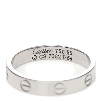 Cartier 18K White Gold 3.5mm LOVE Wedding Band Ring 56 7.75 4 of 4