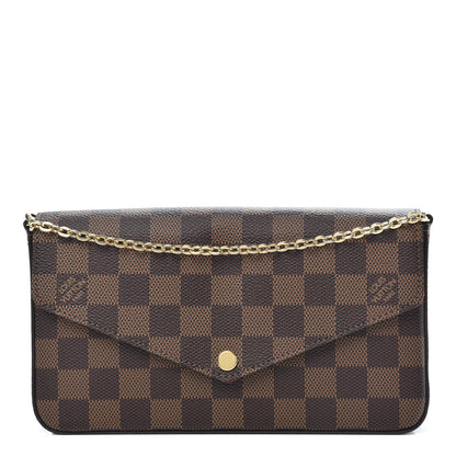 Louis Vuitton Damier Ebene Pochette Felicie Chain Wallet 1 of 9
