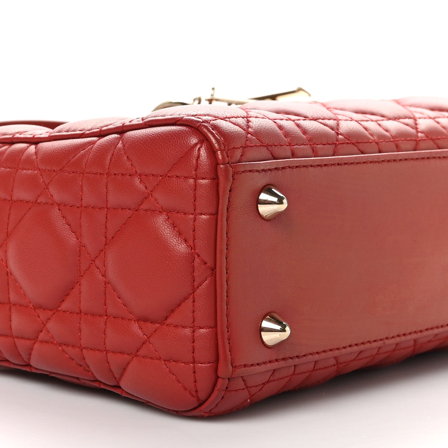 Christian Dior Lambskin Cannage Small Lucky Badges My Lady Dior Red 9 of 12