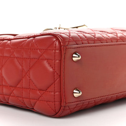 Christian Dior Lambskin Cannage Small Lucky Badges My Lady Dior Red 9 of 12