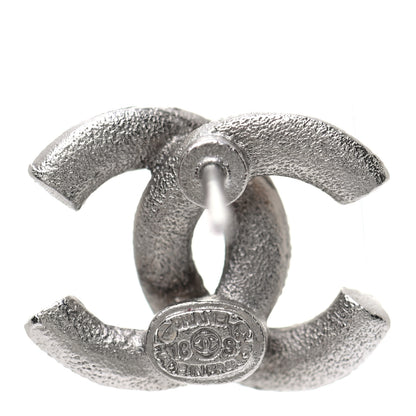 Chanel Crystal Timeless CC Earrings Silver 4 of 4